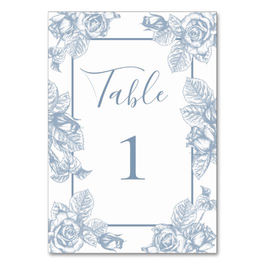 Numéro De Table Fleurs Bleu Poussiéreux (Par défaut)