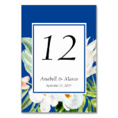 Numéro de table Fleurs Bleues et Blanches (Dos)