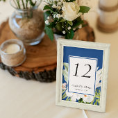 Numéro de table Fleurs Bleues et Blanches