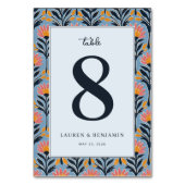 Numéro De Table Fleurs bleues joyeuses (Dos)