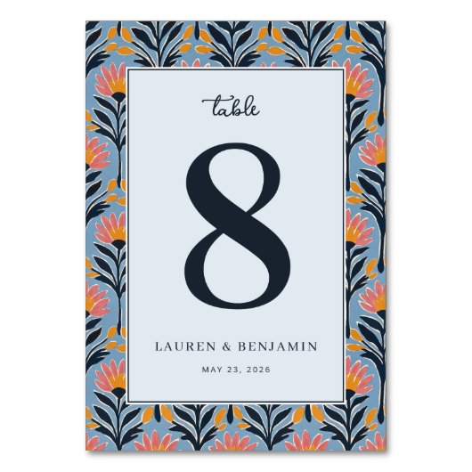 Numéro De Table Fleurs bleues joyeuses (Par défaut)