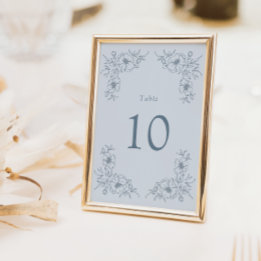 Numéro De Table Fleurs bleues vintage