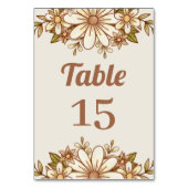 Numéro De Table Fleurs Boho Retro | MARIAGE (Par défaut)