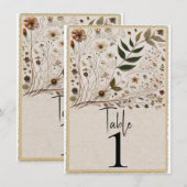 Numéro de table Fleurs botaniques de la beauté de  (Devant / Derrière)