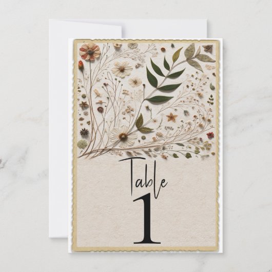 Numéro de table Fleurs botaniques de la beauté de  (Devant)