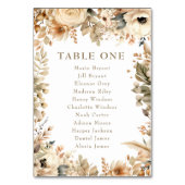Numéro De Table Fleurs Chic Boho | Mariage Fleurs d'Automne (Dos)