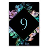 Numéro De Table Fleurs colorées élégantes mariage noir (Dos)