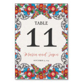 Numéro De Table Fleurs colorées mexicaines de Fiesta Mariage botan (Par défaut)