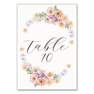 Numéro De Table Fleurs colorées printanières Fête des mariées roma