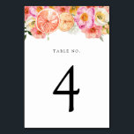 Numéro De Table Fleurs d'agrumes roses Numéro de tableau<br><div class="desc">La carte de numéro de tableau s'imprime à l'avant et à l'arrière (recto double). Les articles sont imprimés exactement comme ils apparaissent sur votre écran lorsque vous ajoutez au panier,  donc personnalisez et ajoutez chaque numéro de table dont vous avez besoin à votre panier individuellement.</div>