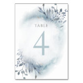 Numéro De Table fleurs d'aquarelle bleu poussiéreux Table Numéro 4 (Dos)