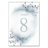 Numéro De Table fleurs d'aquarelle bleu poussiéreux Tableau Numéro (Dos)