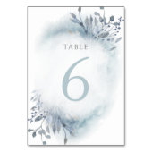 Numéro De Table fleurs d'aquarelle bleu poussiéreux Tableau Numéro (Dos)