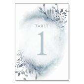 Numéro De Table fleurs d'aquarelle bleu poussiéreux Tableau Numéro (Par défaut)