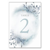 Numéro De Table fleurs d'aquarelle bleu poussiéreux Tableau Numéro (Dos)