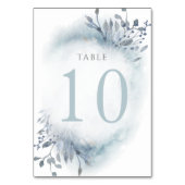 Numéro De Table fleurs d'aquarelle bleu poussiéreux Tableau Numéro (Dos)