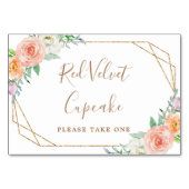 Numéro De Table Fleurs d'aquarelle géométrique Mariage Étiquette a (Devant)