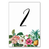 Numéro De Table Fleurs d'aquarelle tropicale et Mariage de verdure (Dos)