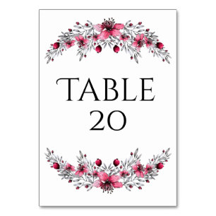 Numéro De Table Fleurs d'aquarelles de vacances