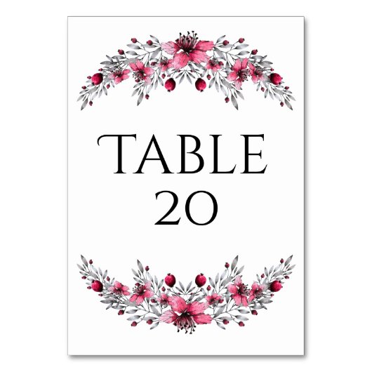 Numéro De Table Fleurs d'aquarelles de vacances (Par défaut)