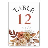 Numéro De Table Fleurs d'automne et feuillage tombent mariage de t (Dos)