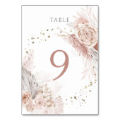 Numéro De Table fleurs de boho d'aquarelle Numéro du tableau 9 (Par défaut)