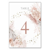 Numéro De Table fleurs de boho d'aquarelle Tableau Numéro 4 (Dos)