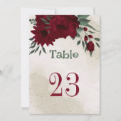 numéro de table fleurs de Bourgogne verdure (Devant)