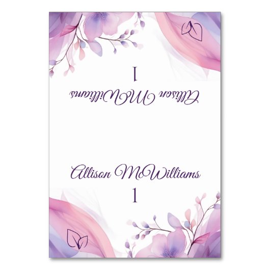 Numéro De Table Fleurs de cerisiers d'aquarelle -Végétarienne-Mari (Par défaut)