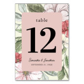 Numéro De Table Fleurs de chute de rose et de sable (Dos)