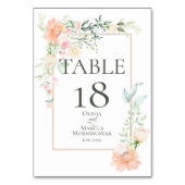 NUMÉRO DE TABLE | Fleurs de corail à l'aquarelle (Dos)
