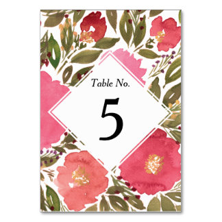 Numéro De Table Fleurs de fleurs