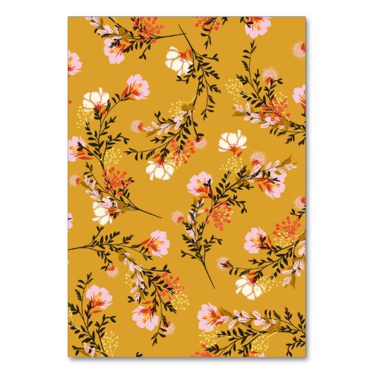 Numéro De Table Fleurs de fond jaune (Par défaut)