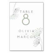 Numéro De Table Fleurs de gribouillis minimes simples Sage vert et (Dos)