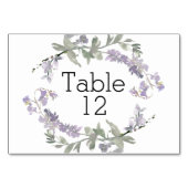 Numéro De Table Fleurs de Lavande Aquarelle Fleurie (Dos)
