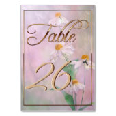 Numéro De Table Fleurs de marguerite rose/Ajustement d'or (Dos)