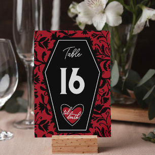 Numéro De Table Fleurs de mariage gothique jusqu'à la mort et cerc