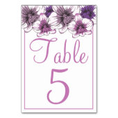 Numéro De Table Fleurs de mariage orchidée violette botanique (Dos)
