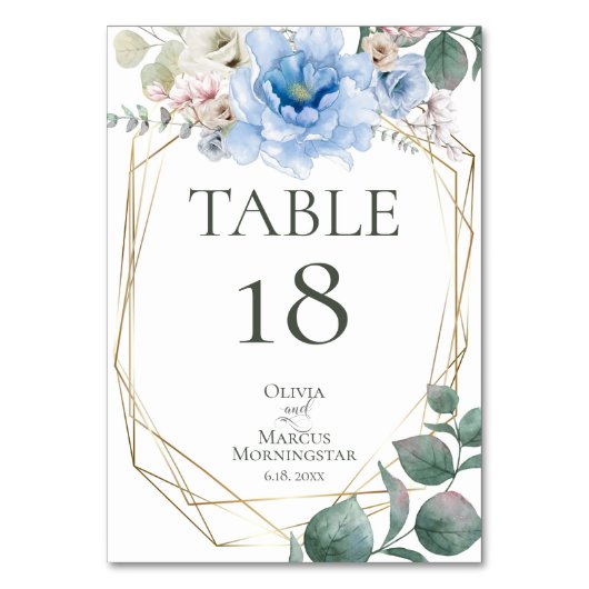 NUMÉRO DE TABLE | Fleurs de pivoine à l'aquarelle  (Dos)
