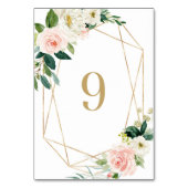 Numéro De Table Fleurs de printemps à l'aquarelle géométrique Tabl (Dos)