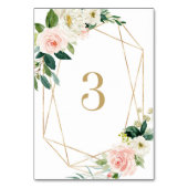 Numéro De Table Fleurs de printemps à l'aquarelle géométrique Tabl (Dos)