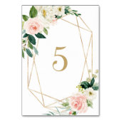 Numéro De Table Fleurs de printemps aquarelles géométriques Table  (Dos)
