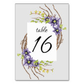 Numéro De Table Fleurs de printemps d'aquarelle brindilles nues ma (Dos)