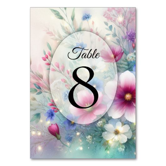 Numéro De Table Fleurs de printemps rayonnantes (Par défaut)