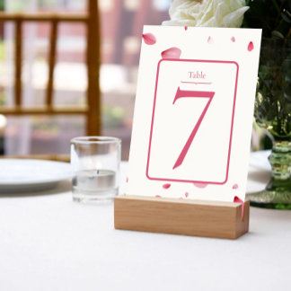Numéro De Table Fleurs de rose aquarelle florale