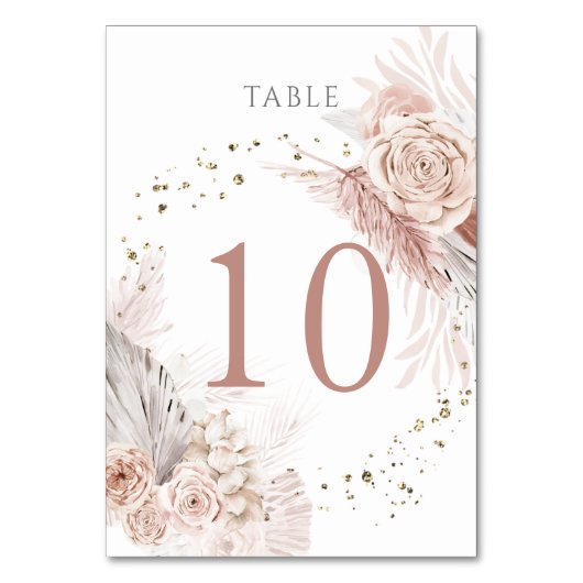 Numéro De Table fleurs de saumons d'aquarelle Numéro de tableau 10 (Par défaut)