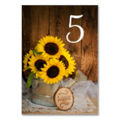 Numéro De Table Fleurs de soleil et arrosage peuvent Mariage numér (Dos)