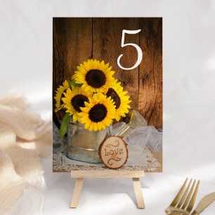 Numéro De Table Fleurs de soleil et arrosage peuvent Mariage numér
