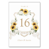 Numéro De Table Fleurs de soleil florales Hydrangea Crest Numéro d (Dos)