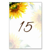 Numéro De Table Fleurs de soleil Jaune Simple Rustique Aquarelle F (Dos)